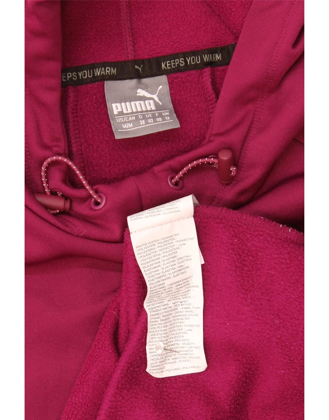Puma Pull à capuche graphique pour femme UK 12 Violet moyen Polyester