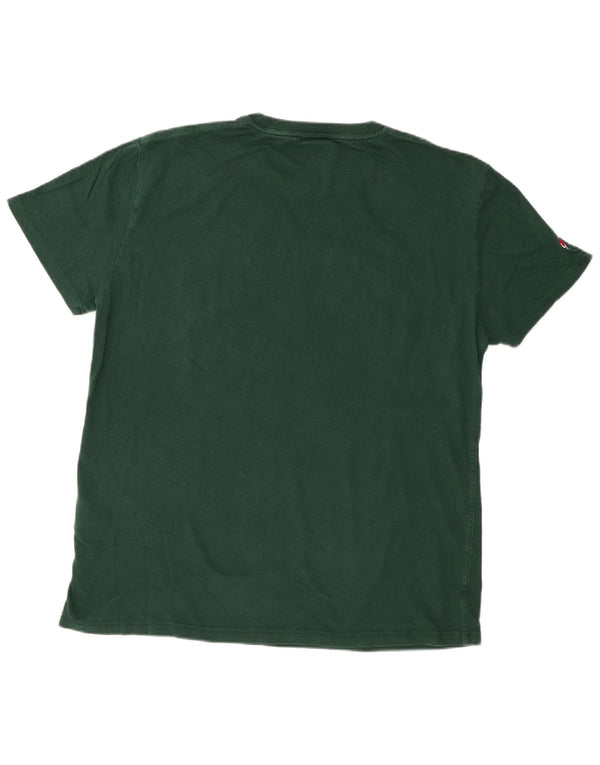 Superdry T-Shirt Graphique Top XL Vert Coton Homme