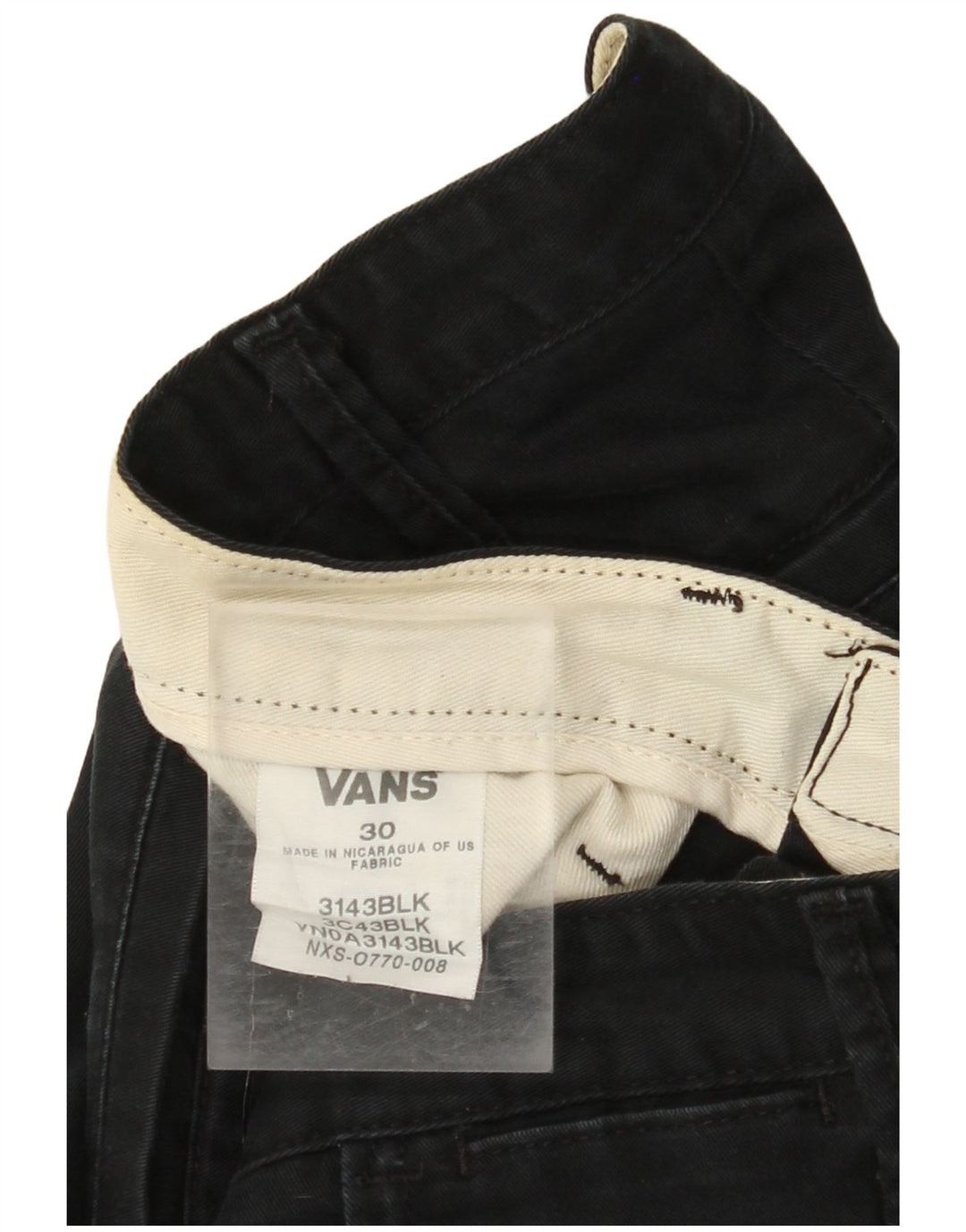VANS Pantalon Chino Droit Homme W30 L32 Bleu Marine Coton