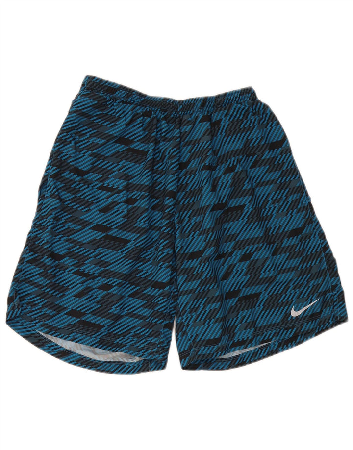 Short de sport Nike Dri Fit pour homme en polyester géométrique bleu moyen