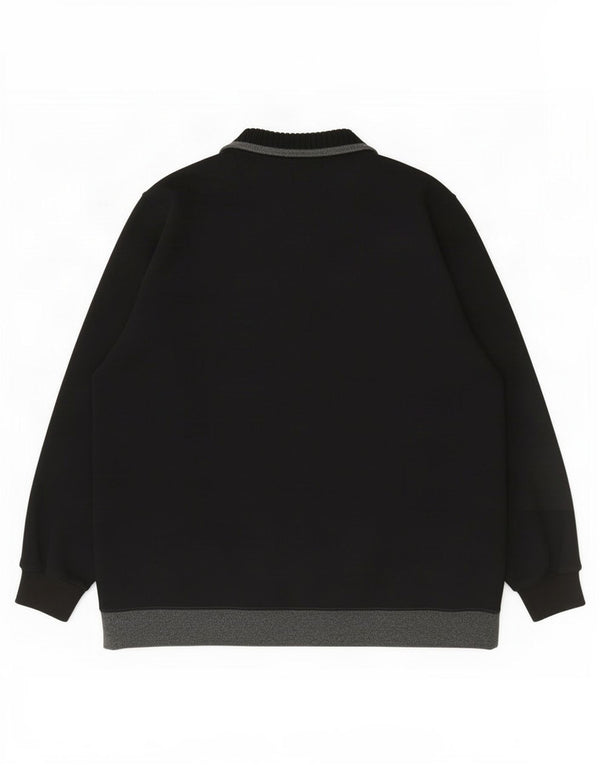 Marks & Spencer Pull à col polo pour homme 2XL en coton color block noir
