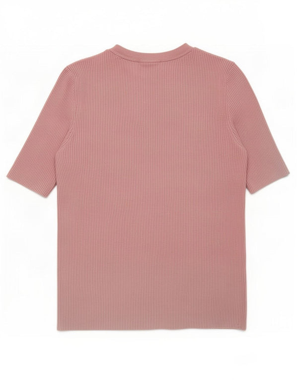 Marks & Spencer T-Shirt Femme UK 12 Rose Moyen Viscose