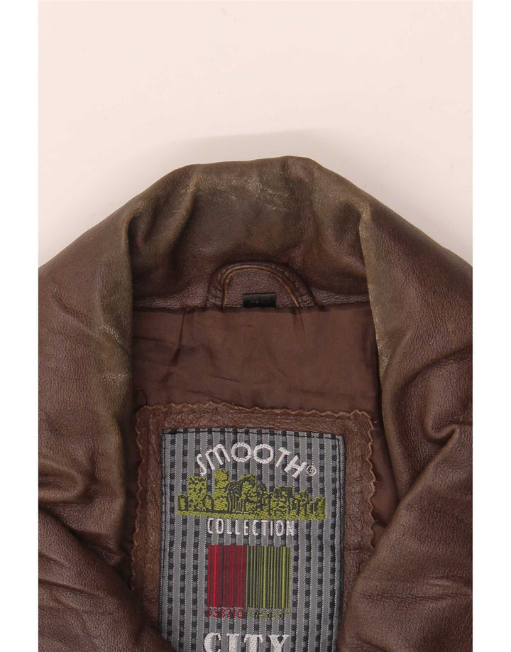 veste en cuir homme vintage IT 48 Marron moyen
