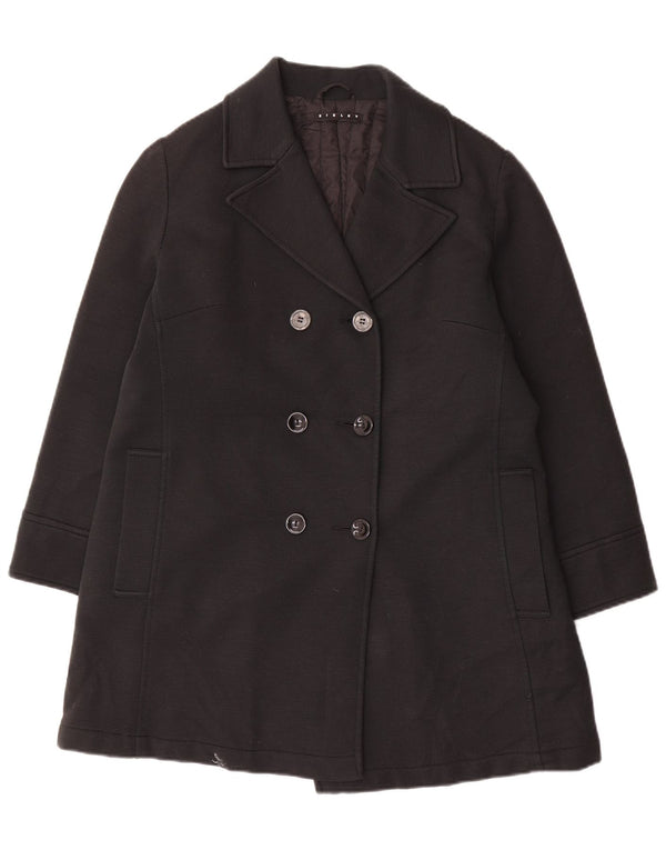 Sisley Manteau croisé pour femme UK 14 Medium Noir