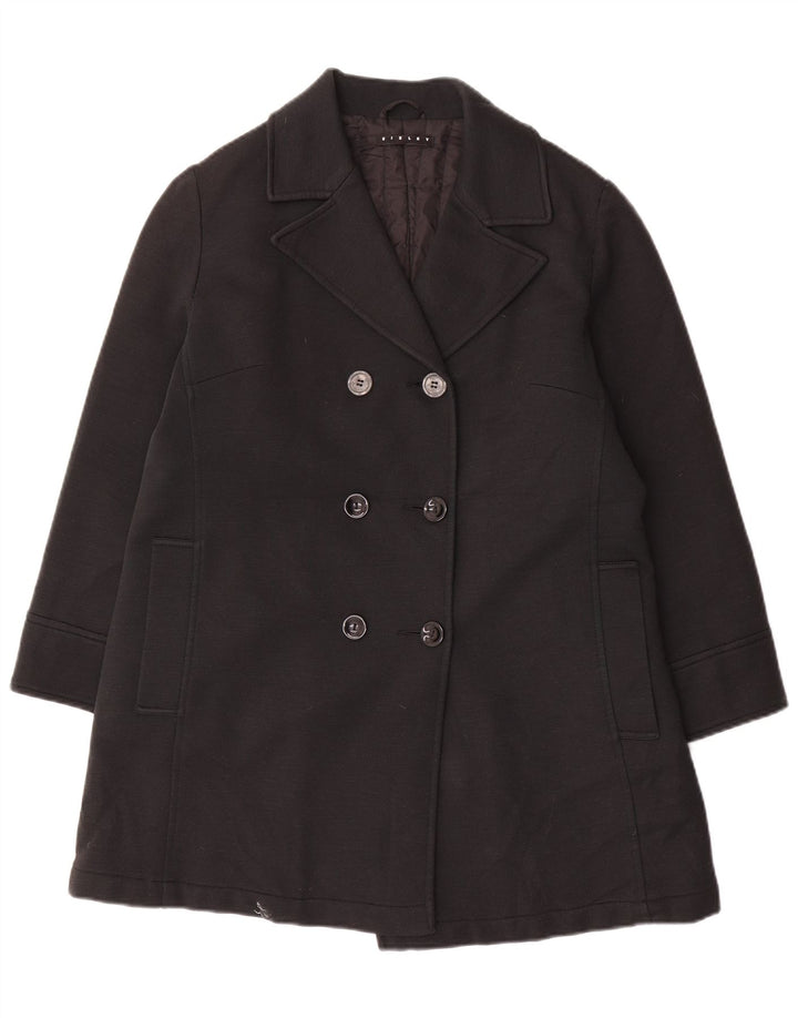 Sisley Manteau croisé pour femme UK 14 Medium Noir