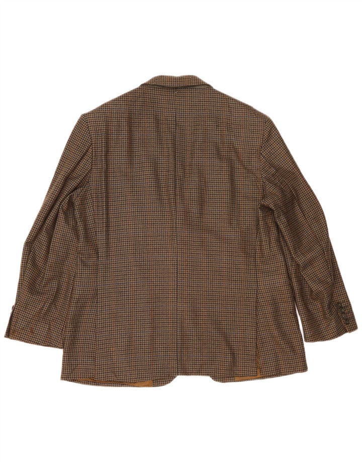 MARKS & SPENCER Veste blazer à 2 boutons pour homme UK 42 Grand pied-de-poule kaki