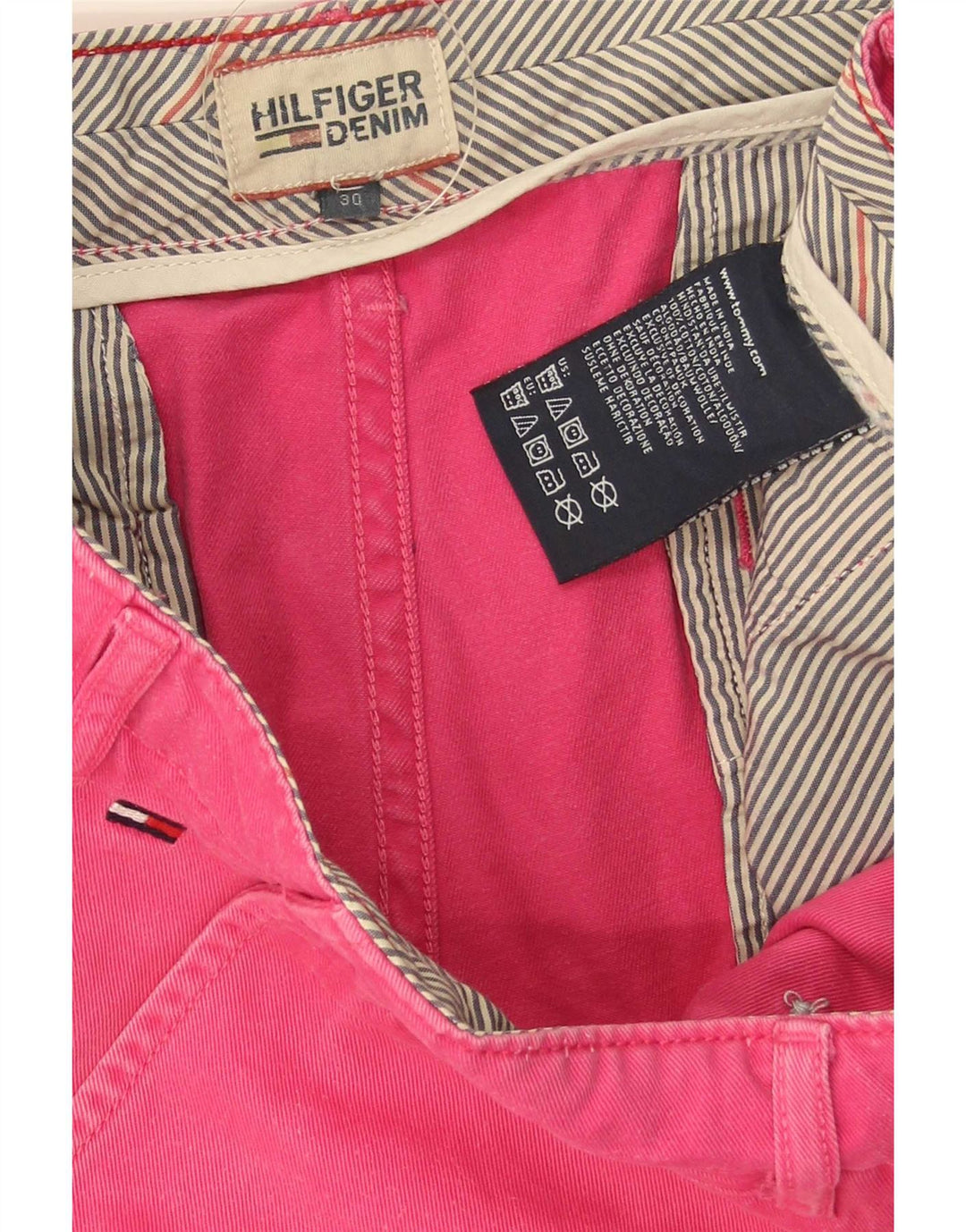 Tommy Hilfiger Short Chino Homme W30 Coton Rose Moyen