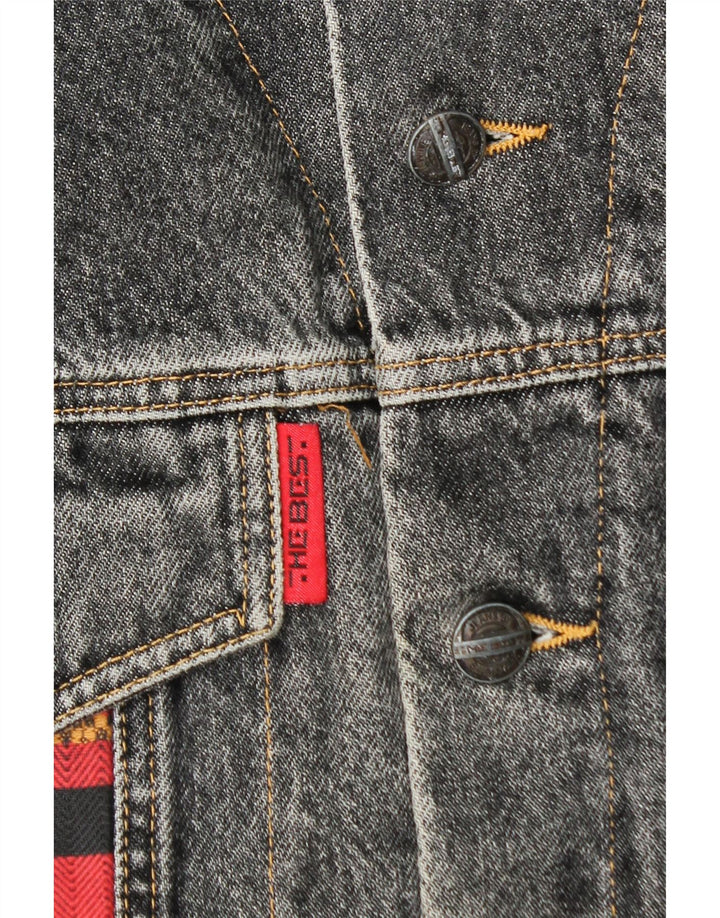 veste en denim homme vintage UK 38 Colorblock bleu moyen