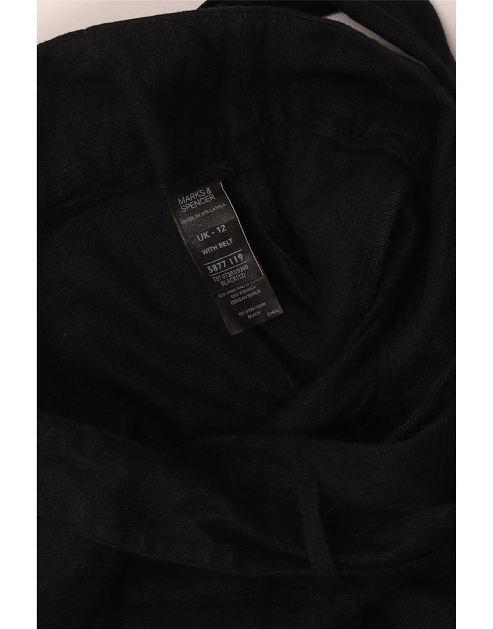 Marks & Spencer Short décontracté pour femme UK 12 Medium W32 Lin noir