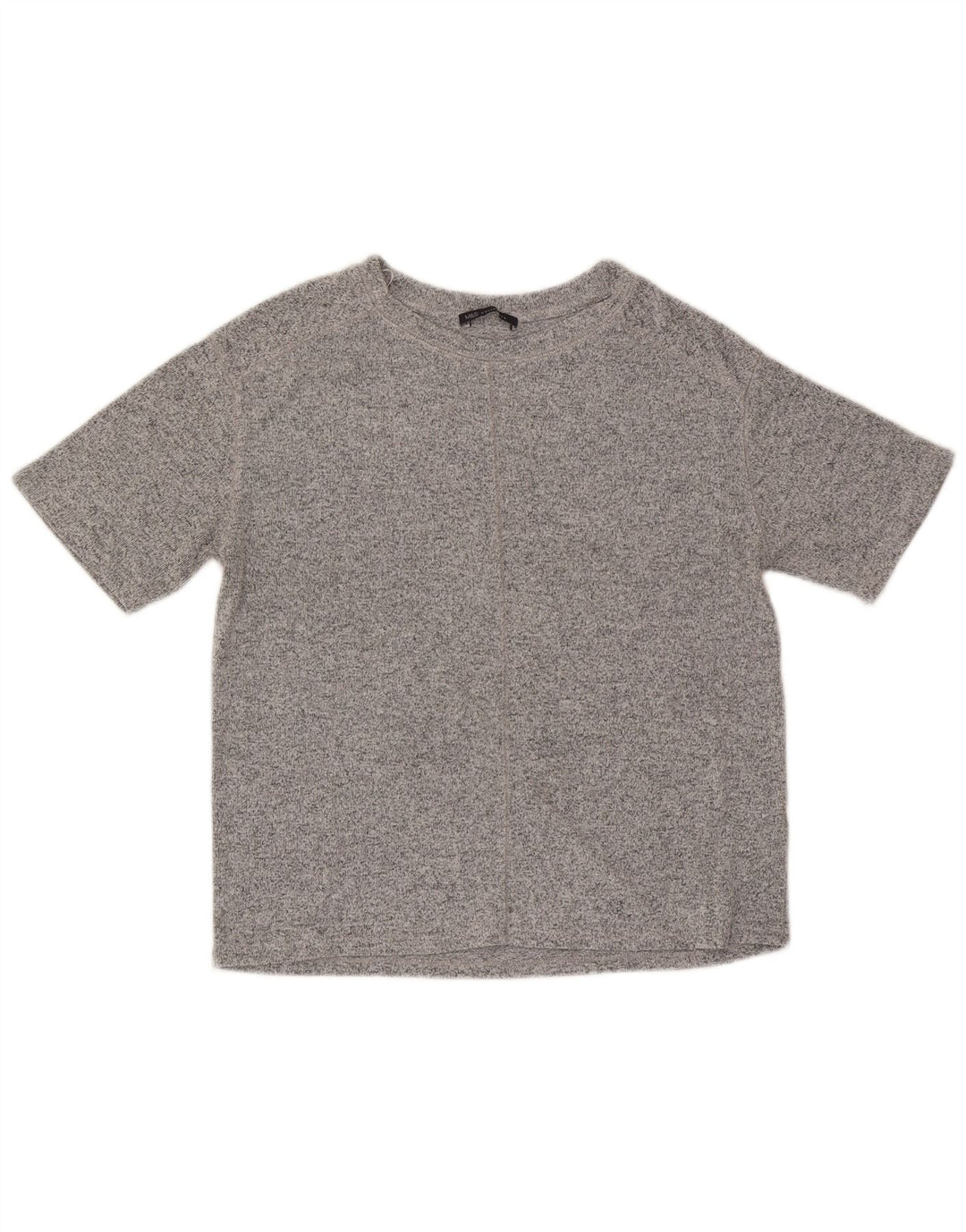 Marks & Spencer T-Shirt Femme Top UK 10 Petit Gris Moucheté Viscose