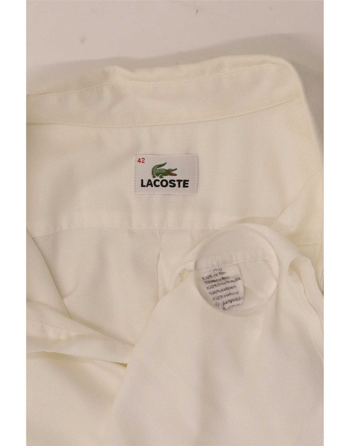 Lacoste Chemise à manches courtes pour homme Taille 42 Grand coton blanc