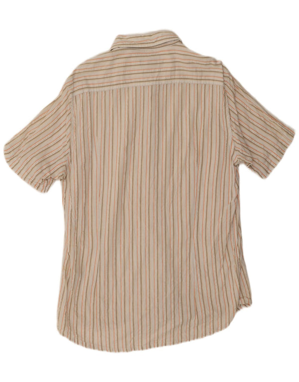 Kappa Chemise à Manches Courtes Homme XL Blanc Rayé Coton