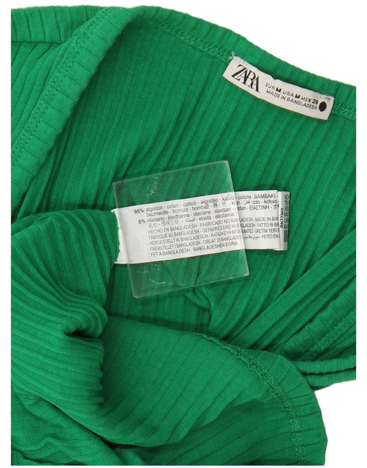 Zara Femme Débardeur UK 12 Coton Vert Moyen