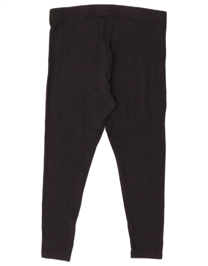 MARKS & SPENCER Leggings Femme UK 14 Grand Noir Coton