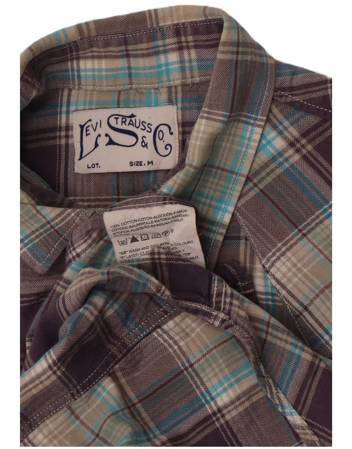 Levi's Chemise à Manches Courtes Homme Violet Moyen Check Cotton