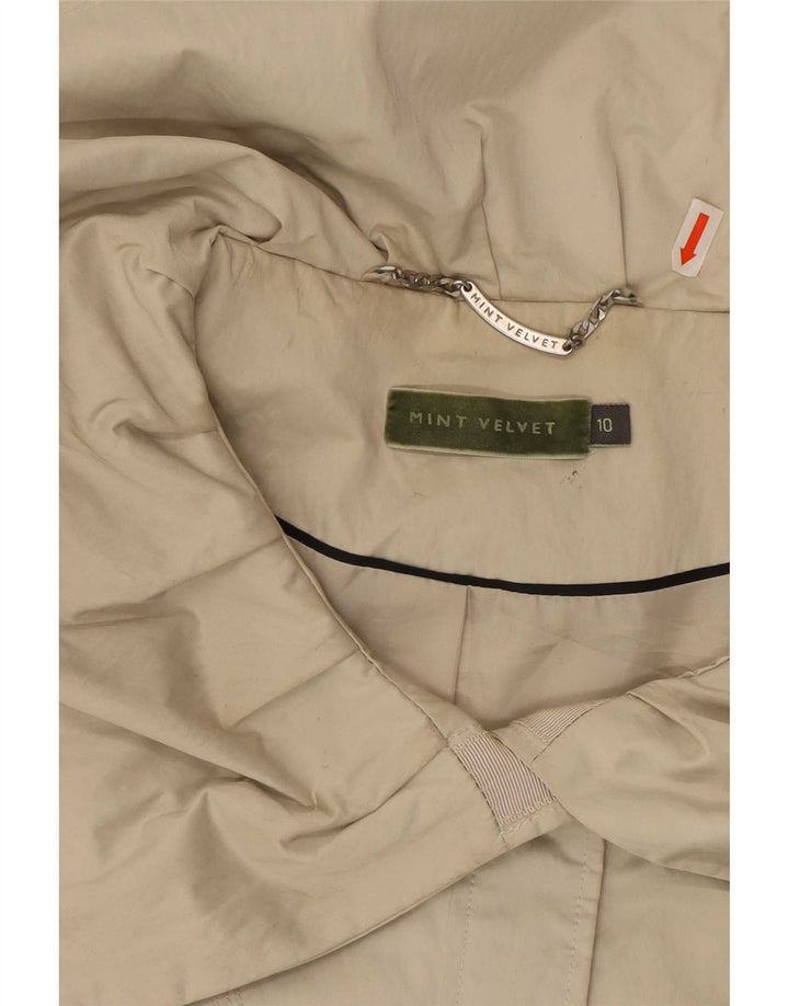 MINT VELVET Veste Parka surdimensionnée pour femme UK 10 Petit Polyester Beige