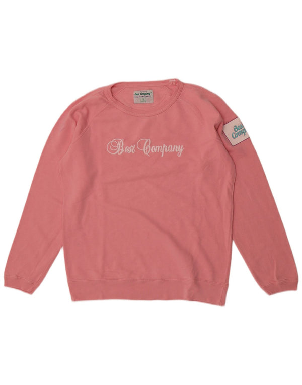 Best Company Sweat-shirt surdimensionné graphique pour femme UK 10 Petit Rose