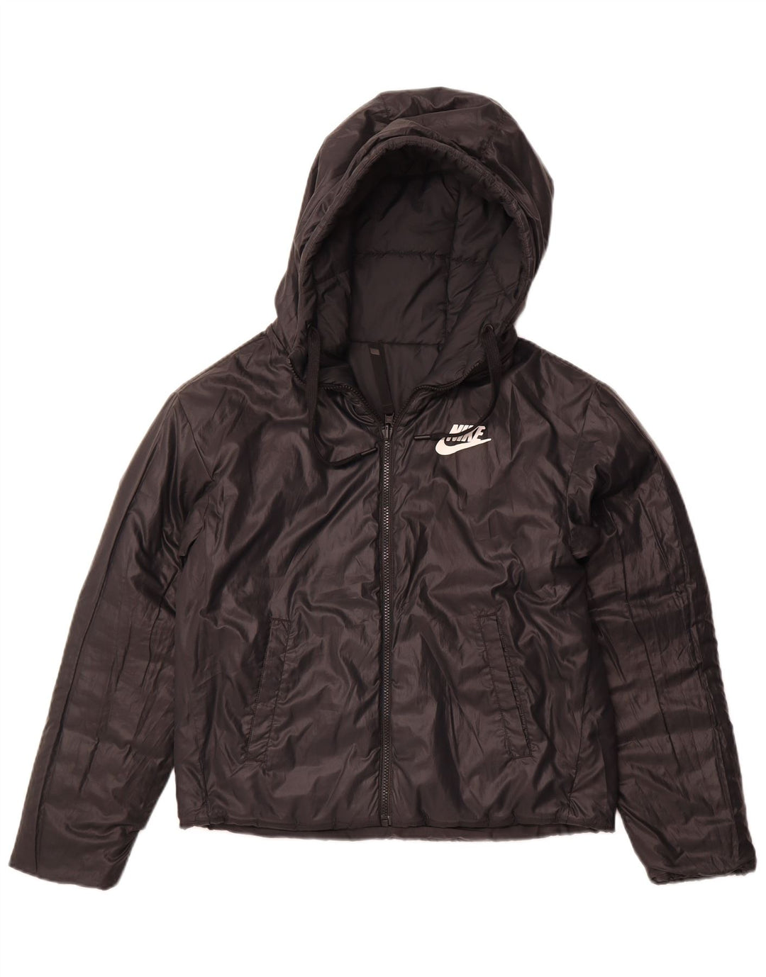 NIKE Veste matelassée réversible à capuche pour femme UK 10 Small Noir Polyester