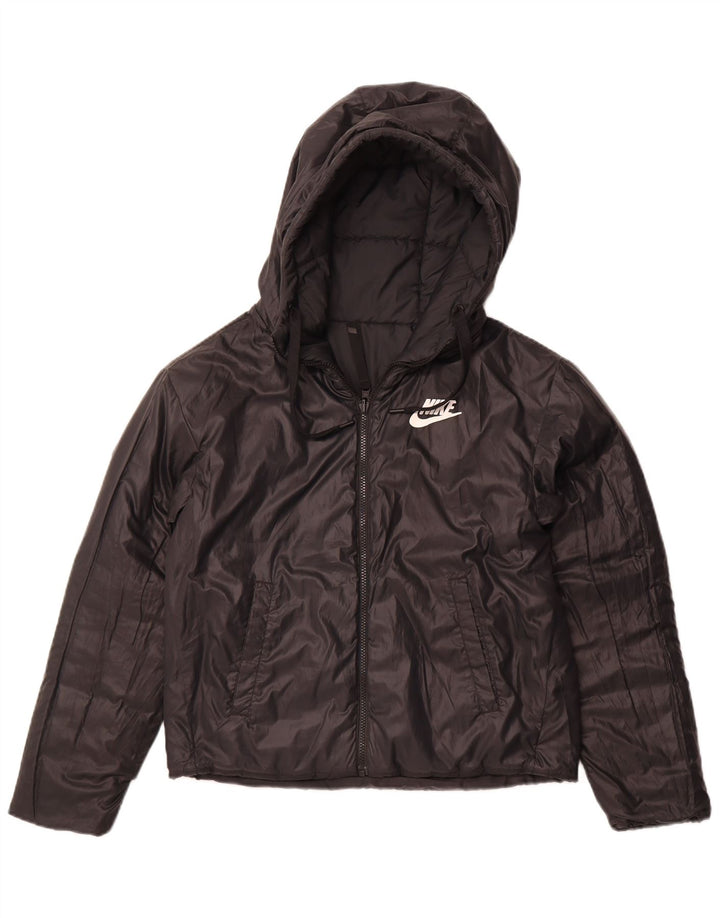 NIKE Veste matelassée réversible à capuche pour femme UK 10 Small Noir Polyester