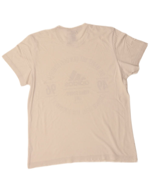 ADIDAS T-shirt graphique pour hommes, grand coton blanc