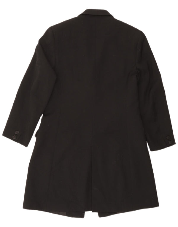 vintage Femmes Longline 4 Bouton Blazer Veste UK 14 Moyen Noir