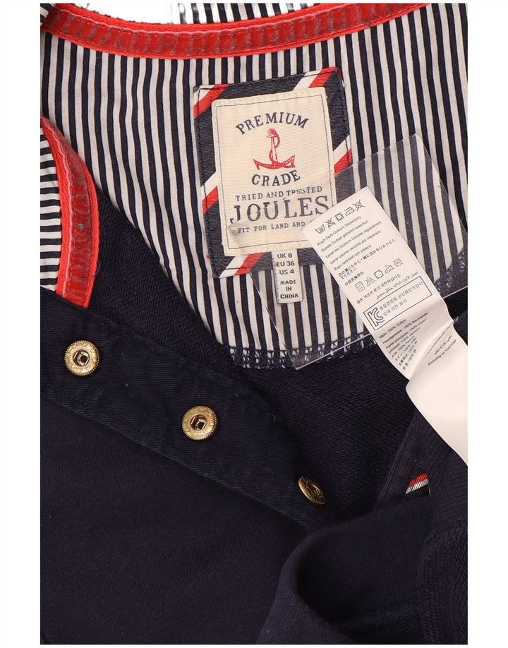 JOULES Sweat-shirt à col boutonné pour femme UK 8 Small Bleu marine en coton