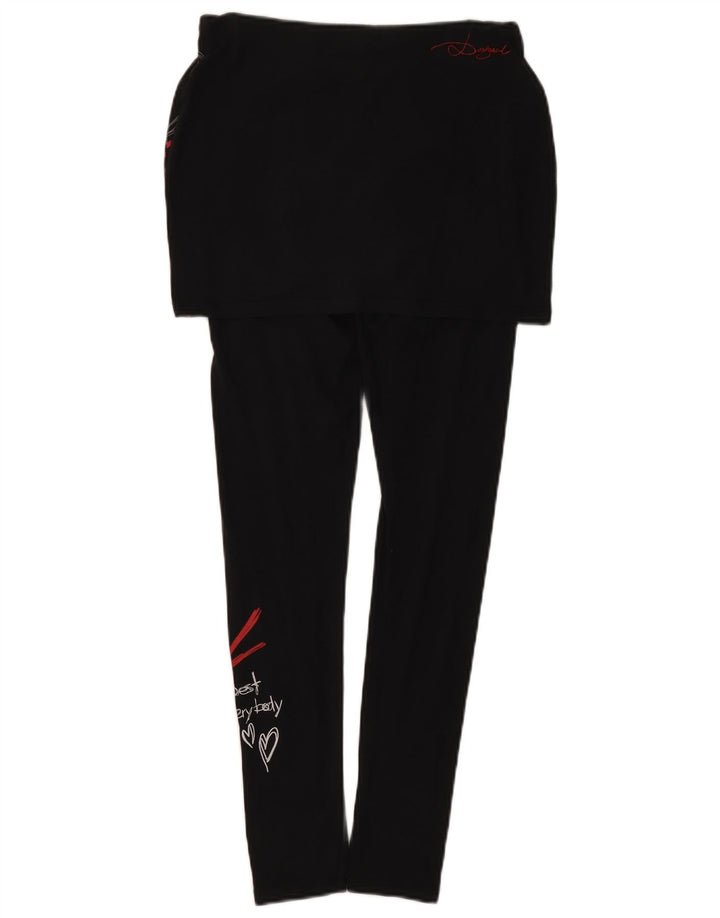 Desigual Leggings graphiques pour femme UK 10 Small Noir Géométrique
