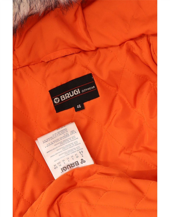 Brugi Veste matelassée à capuche pour femme UK 14 Large Orange Polyester