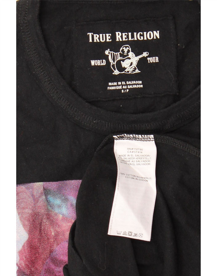 TRUE RELIGION T-Shirt Graphique Homme Petit Noir Coton Floral