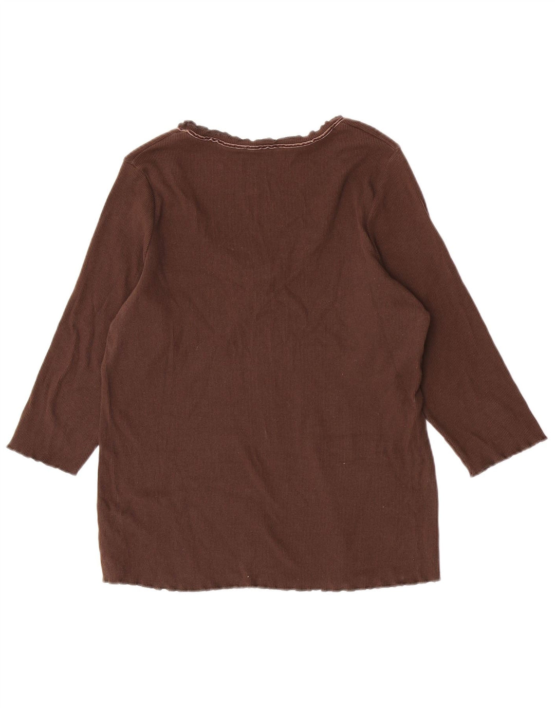 Marks & Spencer Haut à manches 3/4 pour femme UK 16 Large Marron Coton