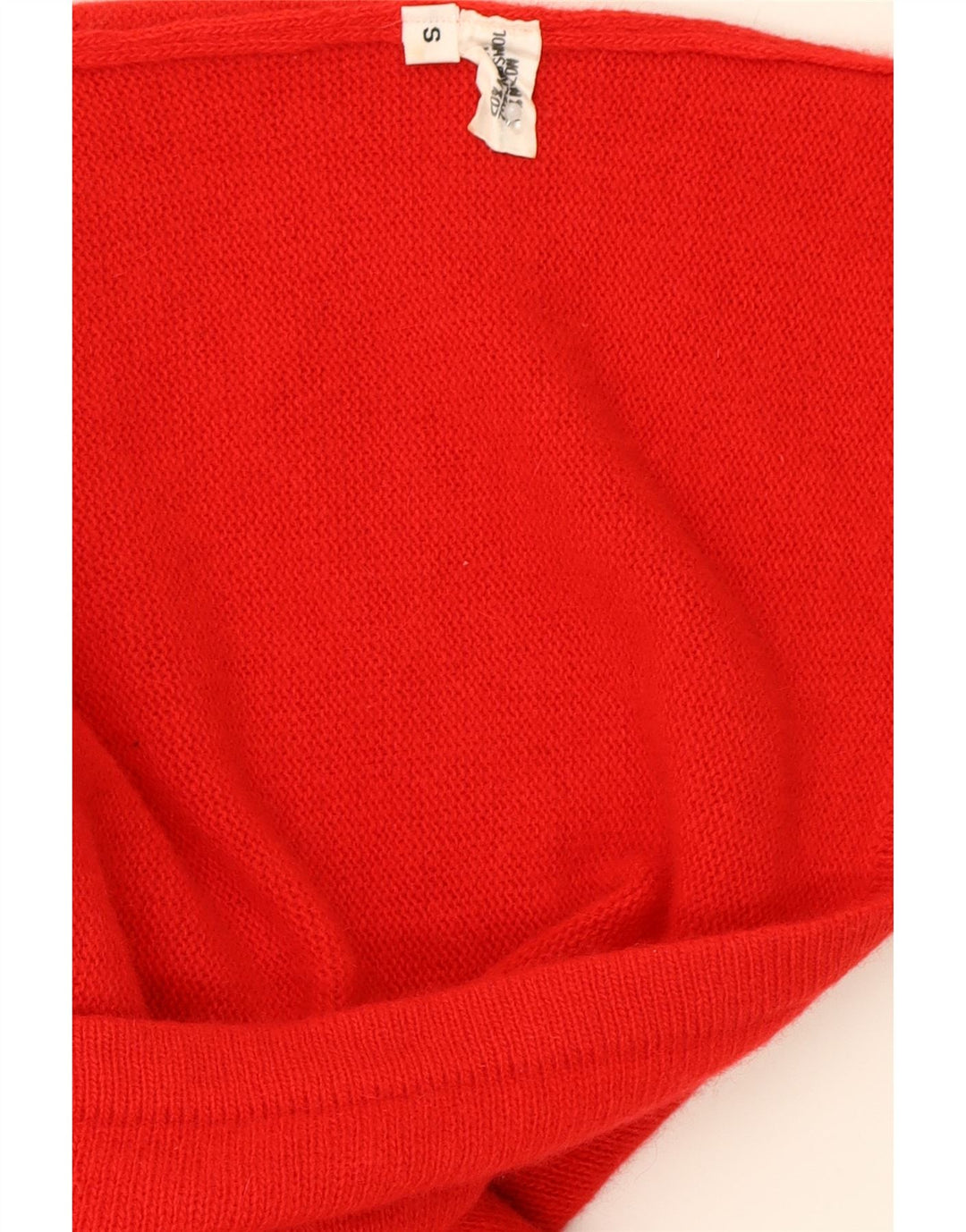 VINTAGE Womens Abstract Pattern Crew Neck Jumper Sweater UK 10 Small Red Vintage Vintage and Second-Hand Vintage from Messina Hembry 
