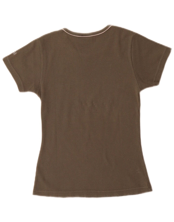 Champion T-Shirt Femme Top UK 12 Coton Kaki Moyen