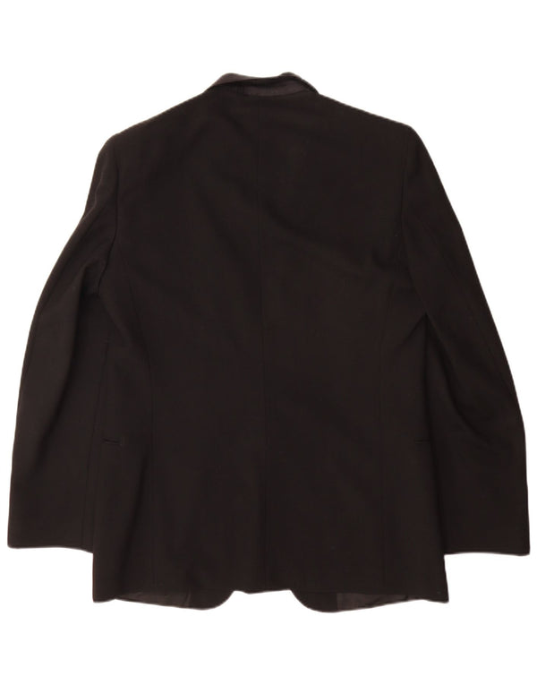 Sergio Valentino Veste Blazer 1 Bouton Homme IT 50 Grande Laine Vierge Noire