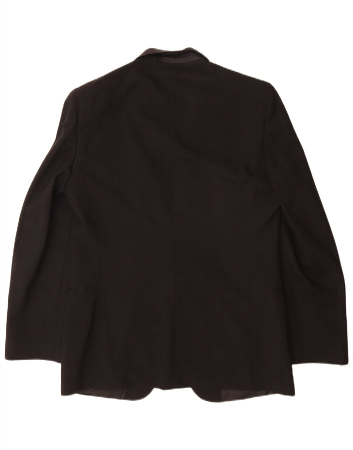 Sergio Valentino Veste Blazer 1 Bouton Homme IT 50 Grande Laine Vierge Noire