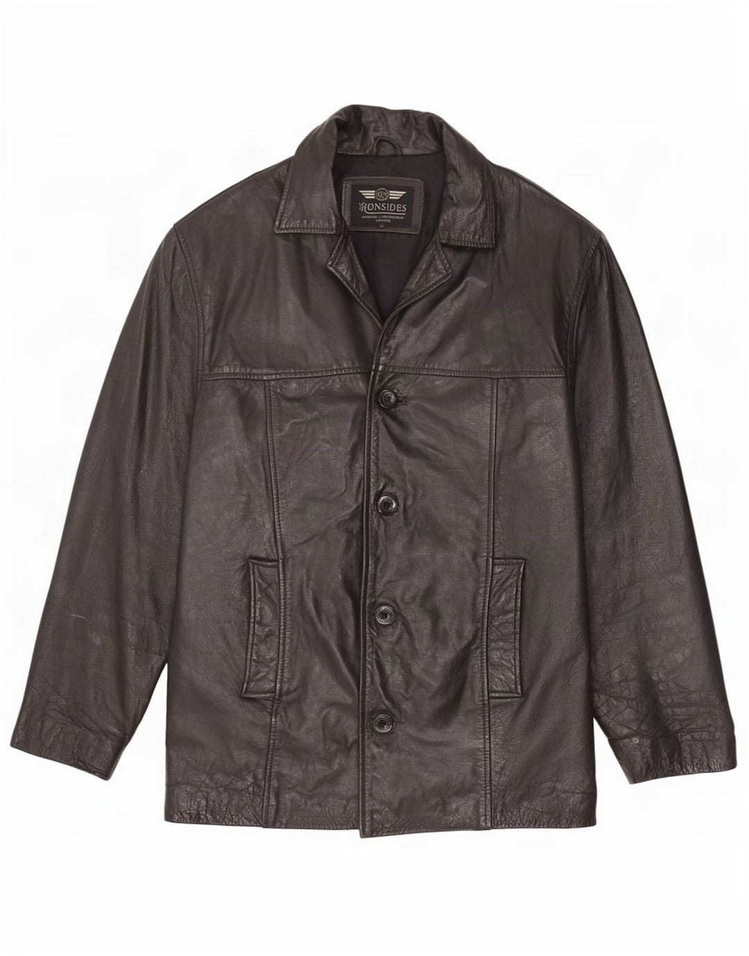 Ironsides Veste en cuir pour homme UK 42 XL Noir