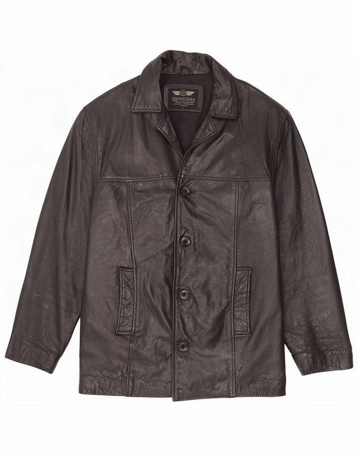 Ironsides Veste en cuir pour homme UK 42 XL Noir
