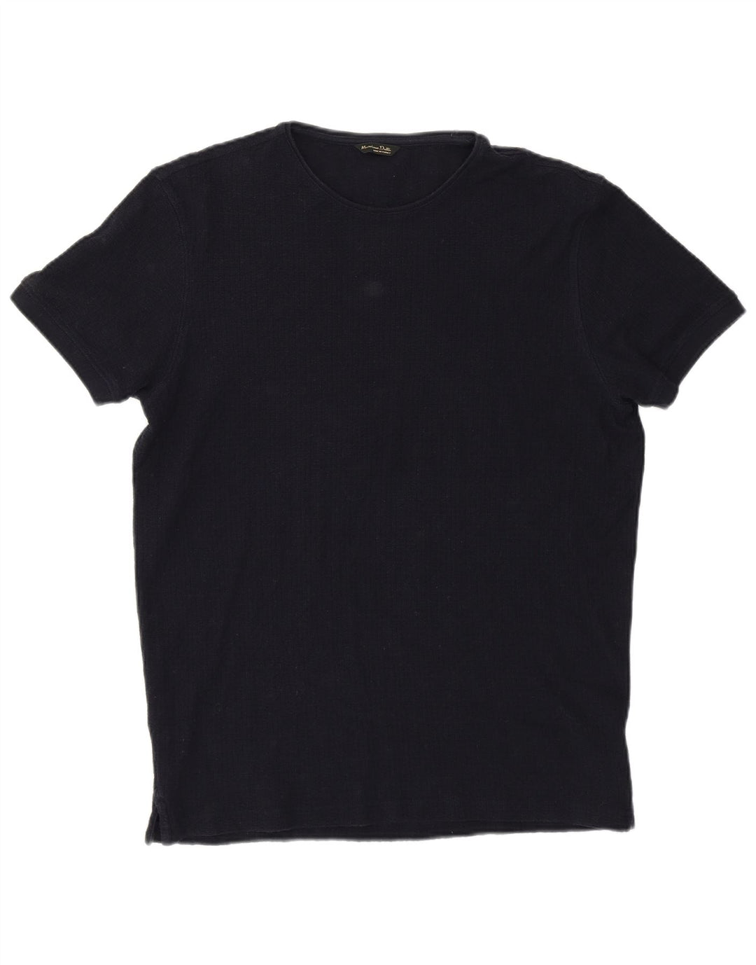 Massimo Dutti T-Shirt Femme Top UK 14 Large Bleu Marine Coton