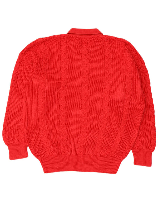 vintage Mens Polo Neck Jumper Pull Grand Coton Rouge