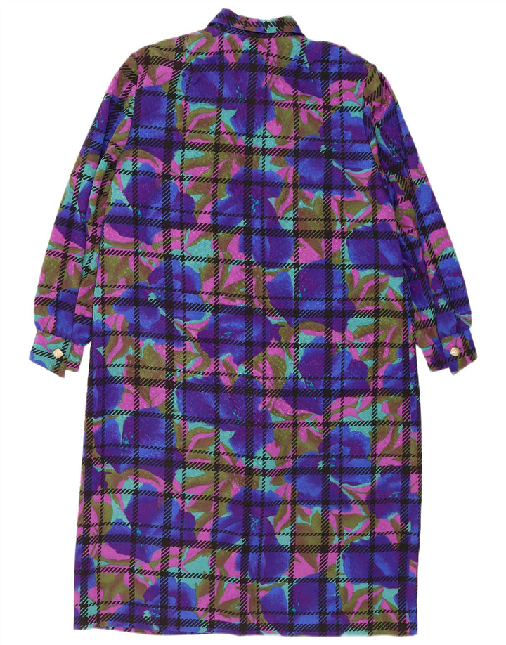 Robe chemise pull à motif abstrait vintage pour femmes IT 52 2XL Bleu