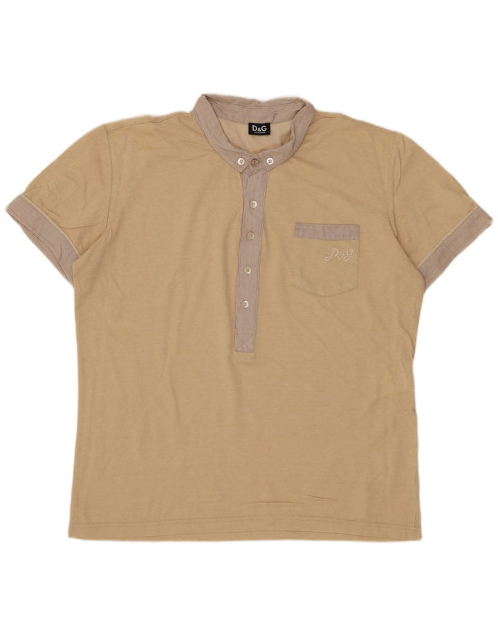 DOLCE & GABBANA Polo Rugby Homme Grand Coton Beige