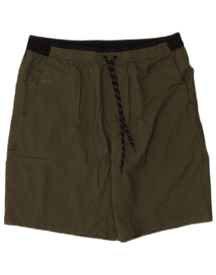 Columbia Short de Sport Homme Kaki Moyen Colorblock Polyester