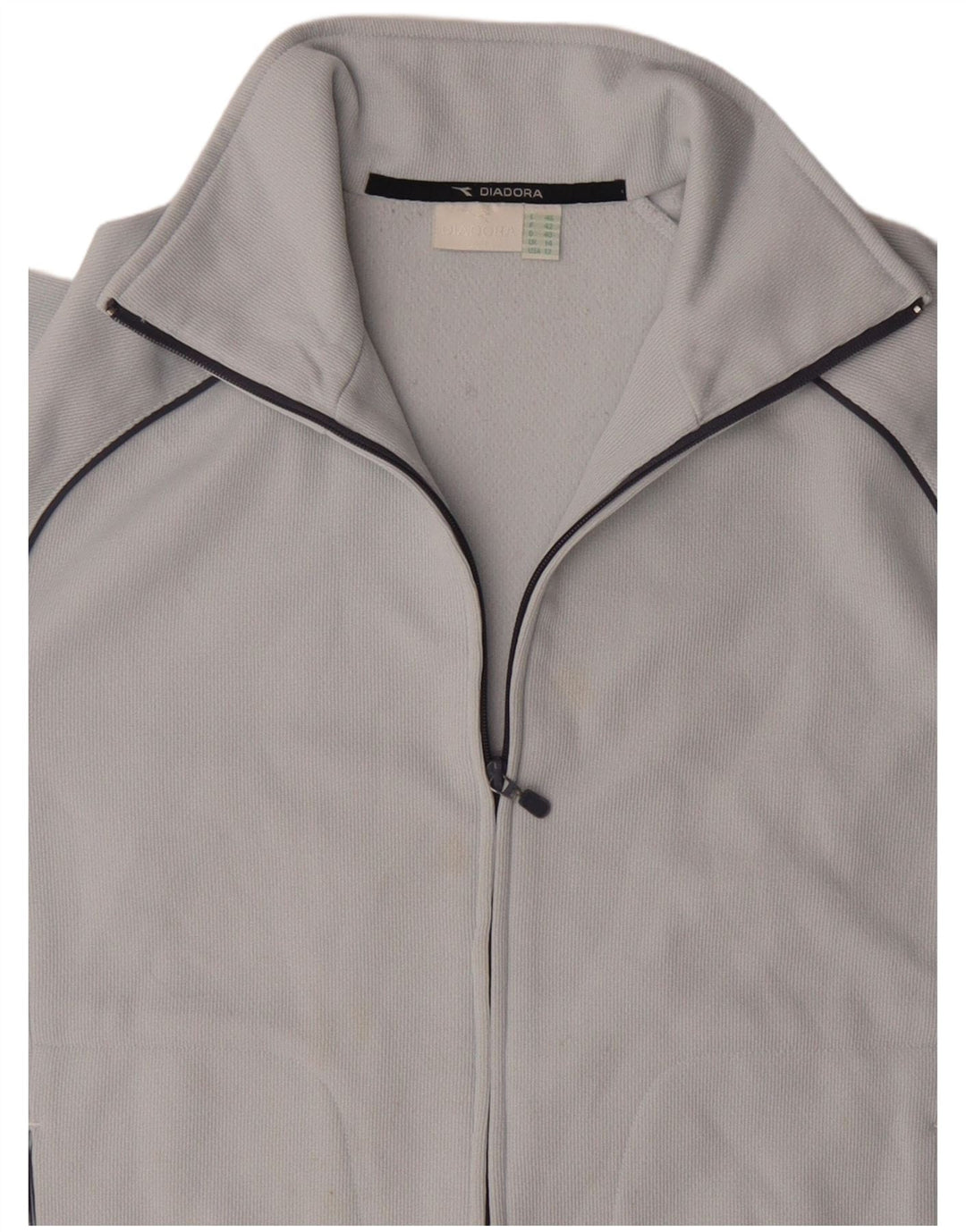 Diadora Veste de survêtement pour femme UK 14 Large Bleu Colorblock Polyester