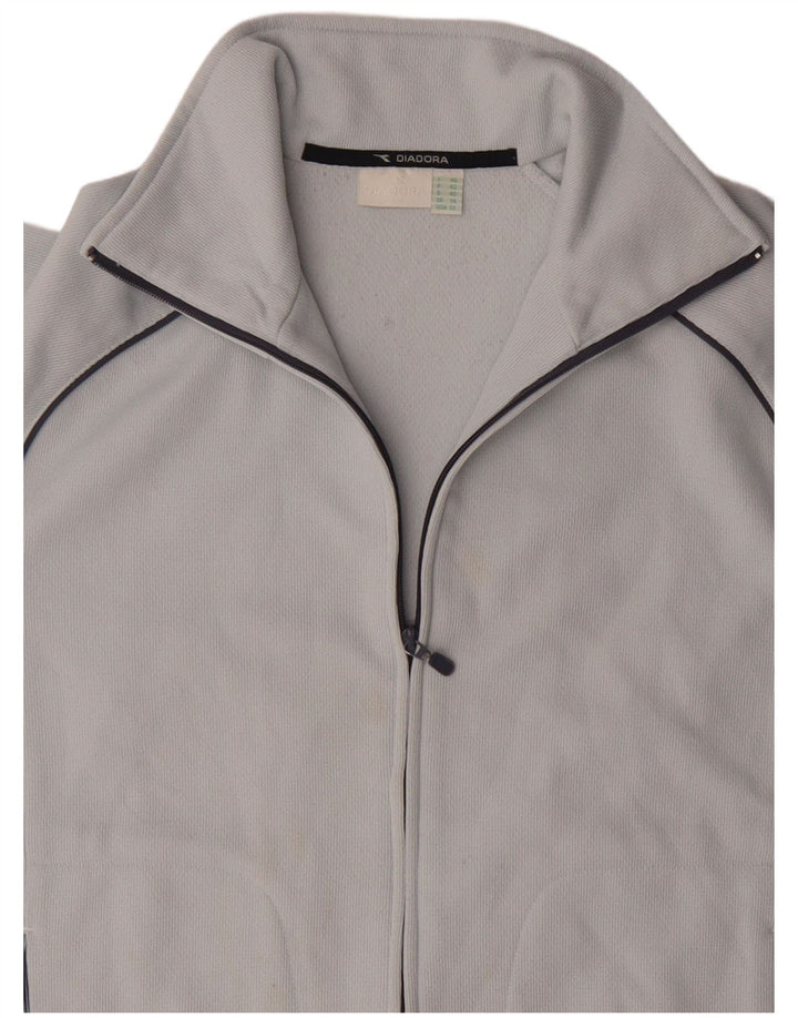 Diadora Veste de survêtement pour femme UK 14 Large Bleu Colorblock Polyester