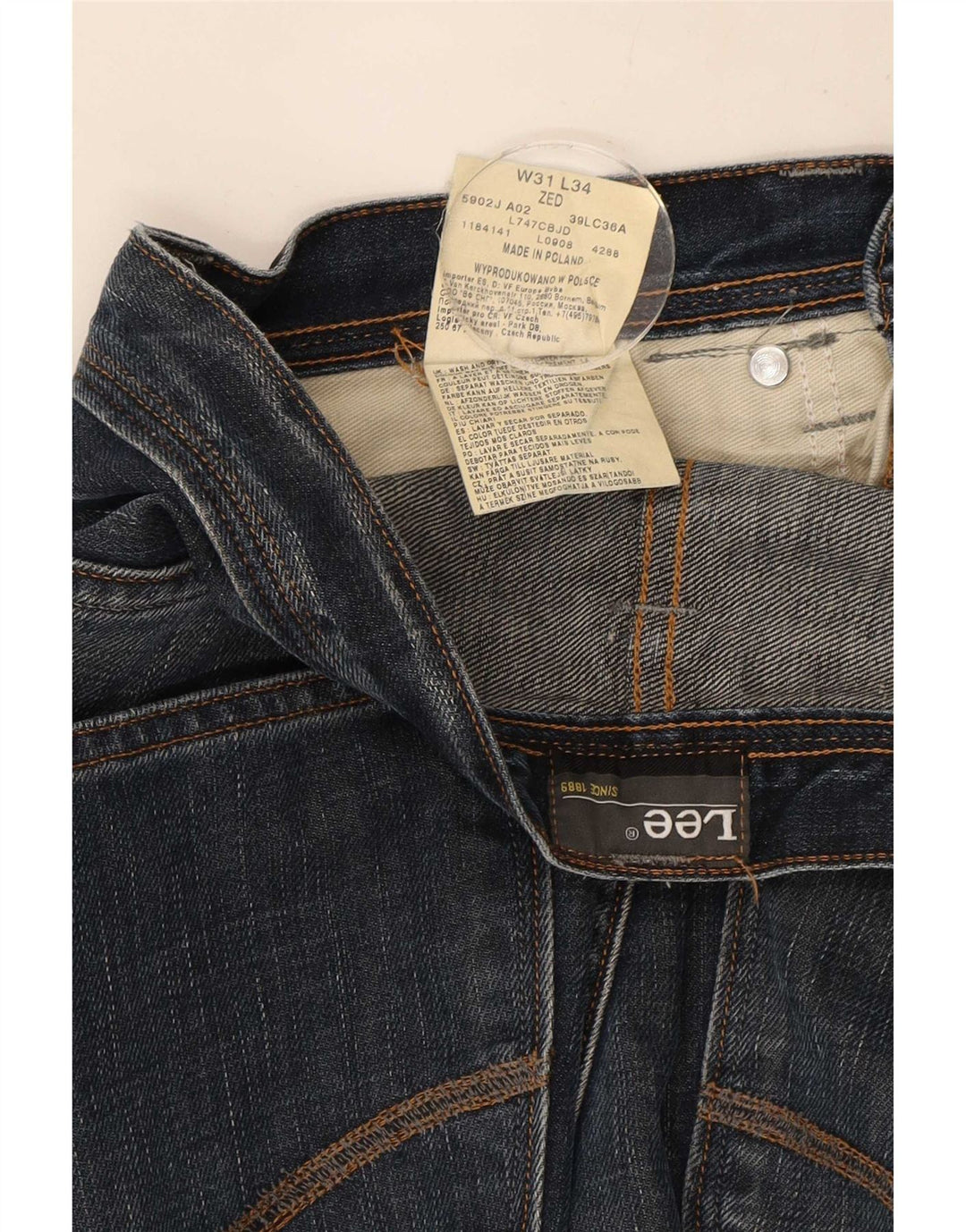 Lee Jean Droit Zed Homme W31 L34 Bleu Coton
