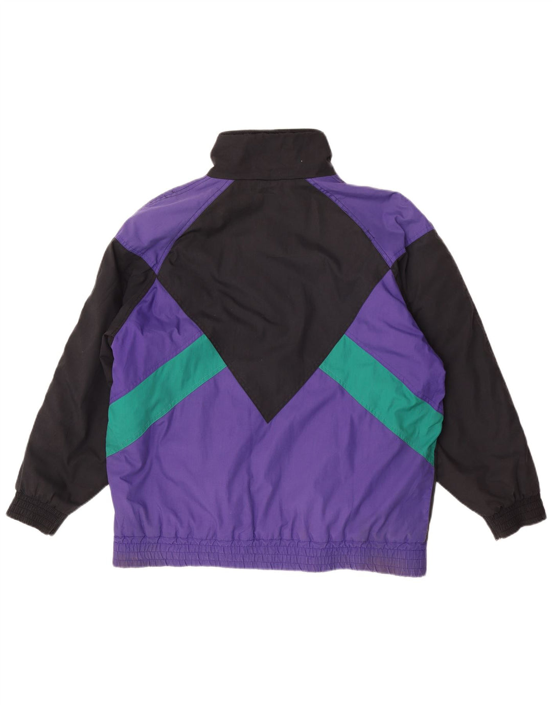veste coupe-vent femme vintage UK 16 Grand colourblock multicolore