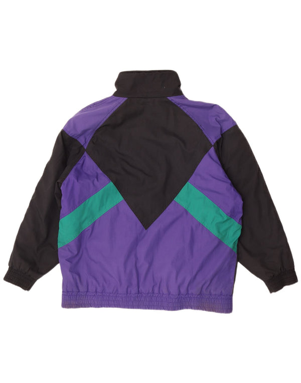 veste coupe-vent femme vintage UK 16 Grand colourblock multicolore
