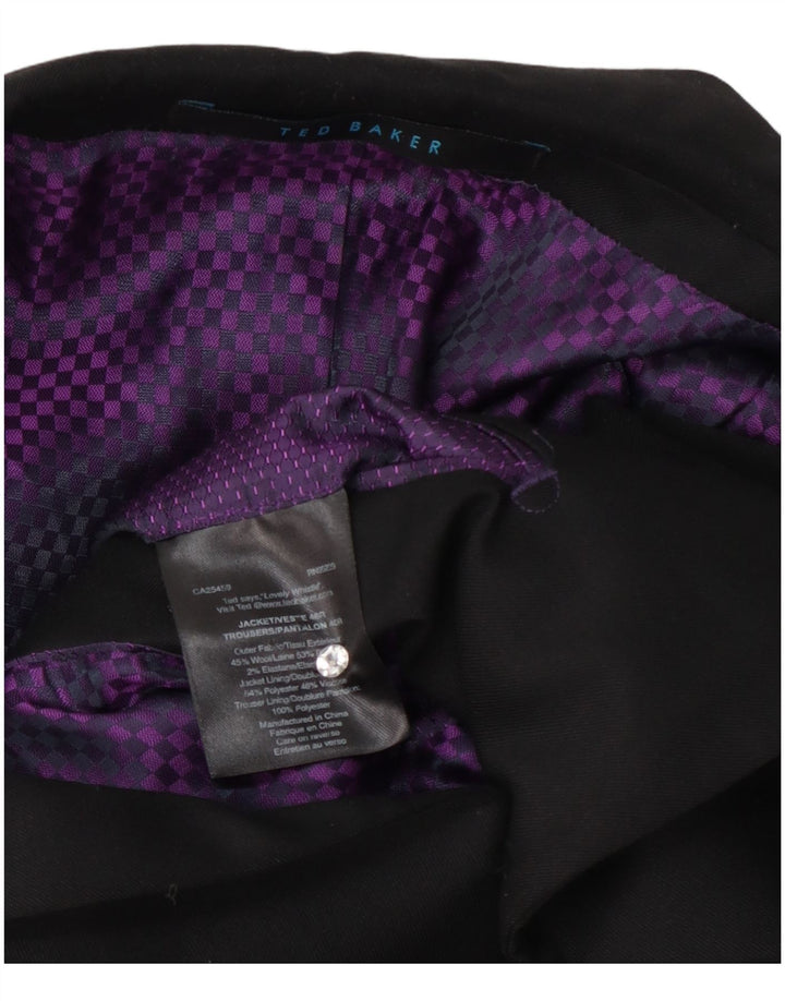 Ted Baker Veste blazer à 2 boutons pour homme UK 40 Grande laine noire