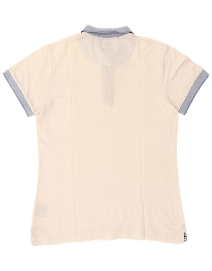 Kappa Polo Homme Blanc Moyen Coton Colorblock