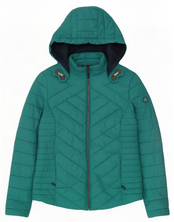 Barbour Veste matelassée à capuche pour femme UK 14 Bleu moyen Polyamide