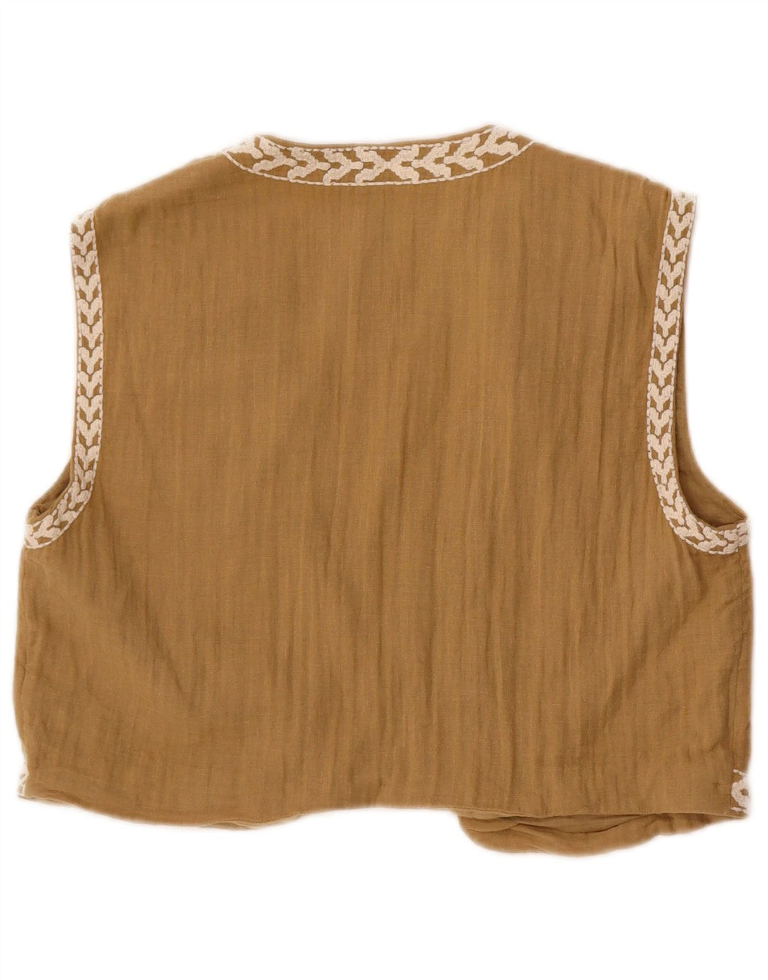 Zara Femme Gilet UK 12 Medium Beige Floral